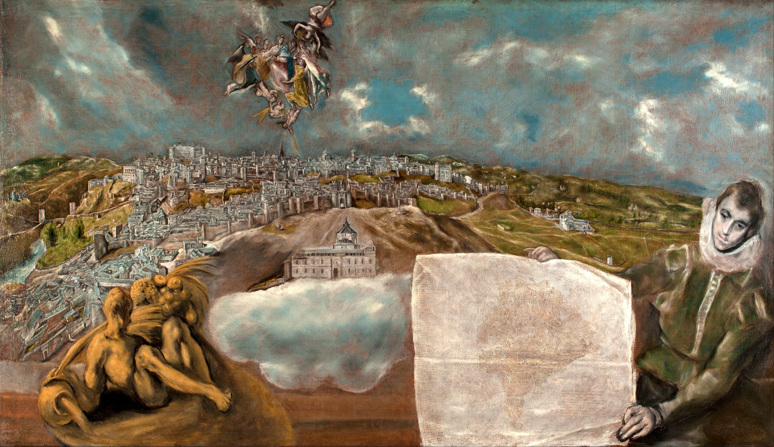 Vista y plano de Toledo, del Greco, 1614.
