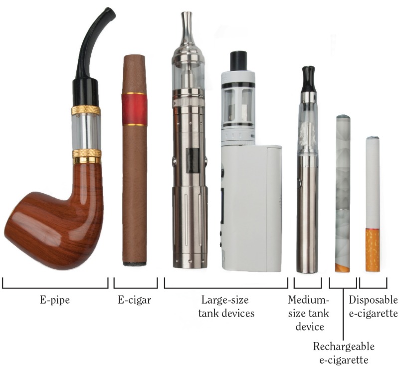 Presentaciones diversas de los cigarros electrónicos.