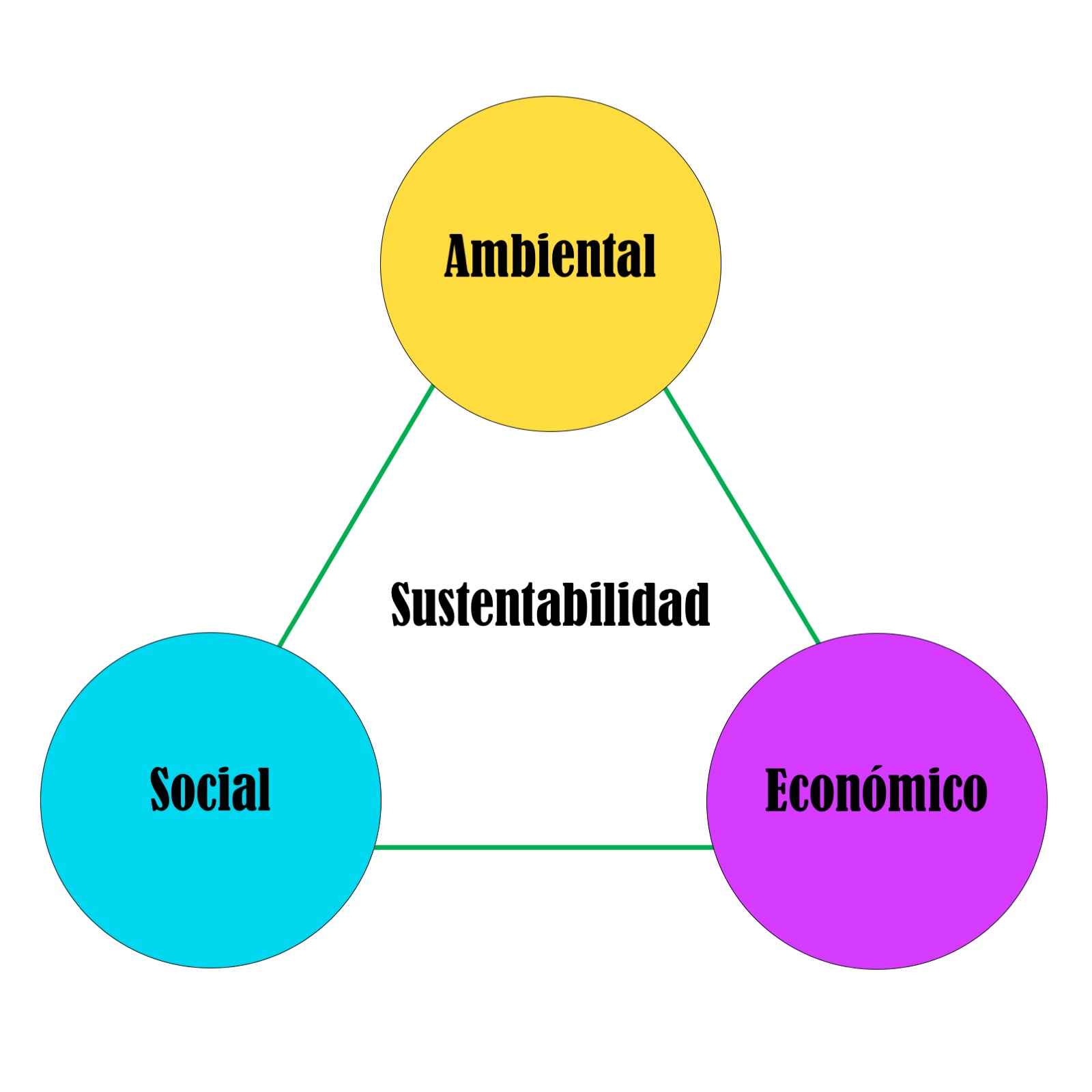 Imagen 1. Triángulo de sustentabilidad. Elaboración propia