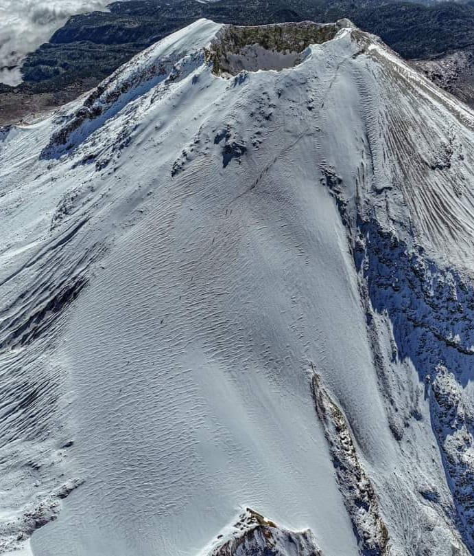 Estado actual del glaciar del Pico de Orizaba.